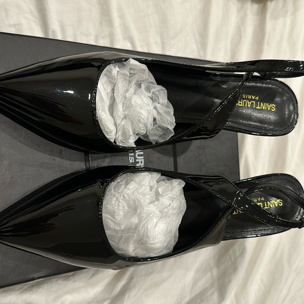 Black patent leather shoes